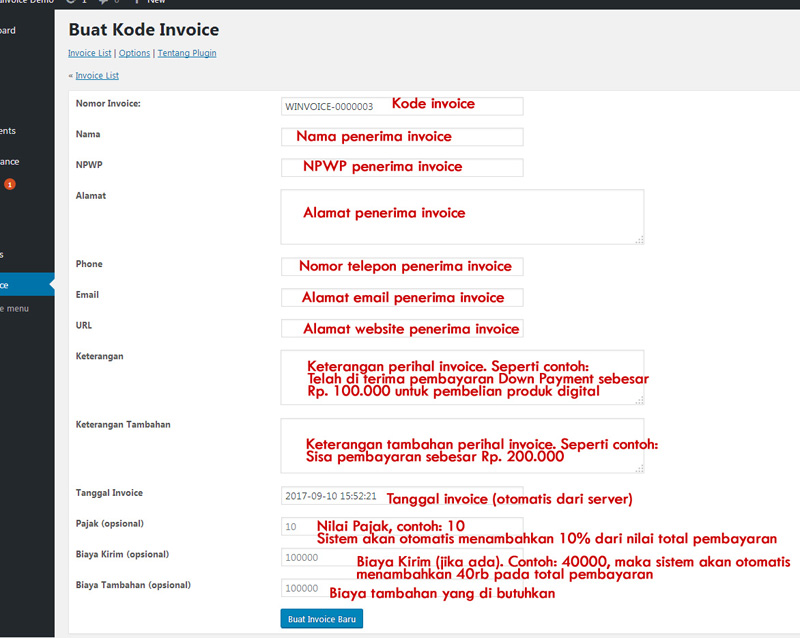 buat invoice baru