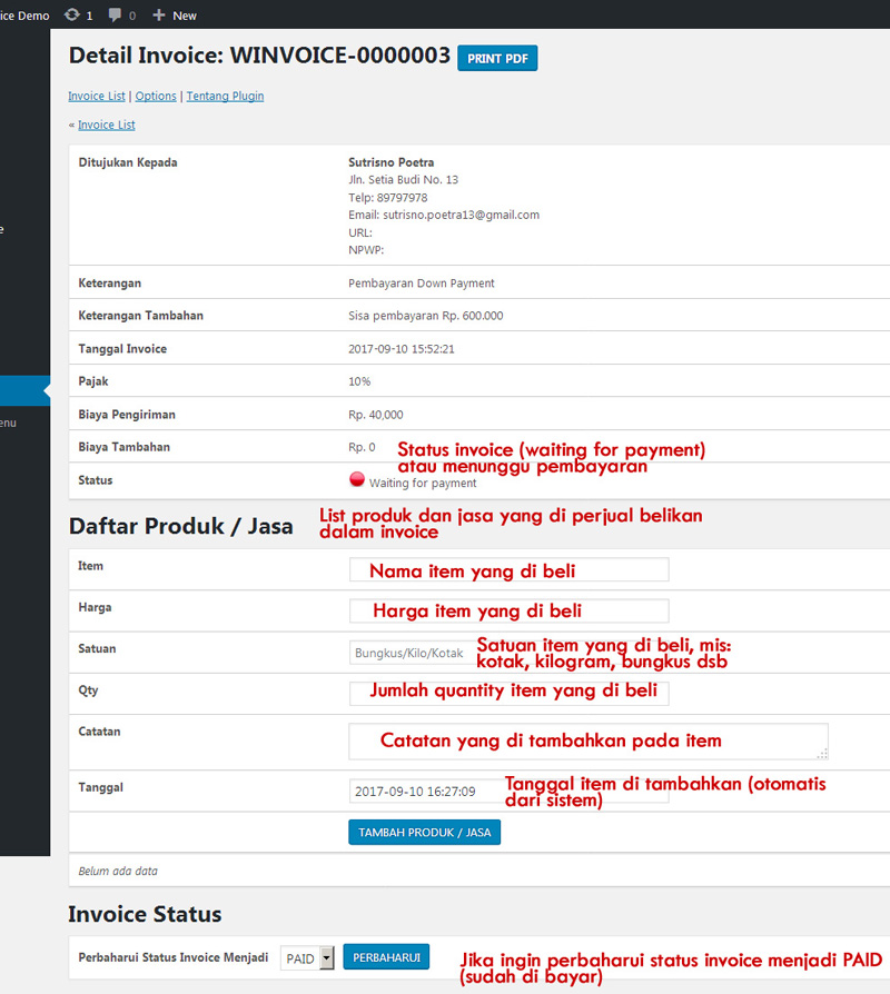 buat invoice baru